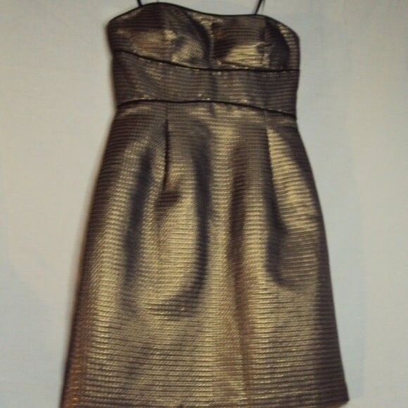 Max and Cleo Metallic Gold/Black Womens Special Event Dress Size 2 - Picture 3 of 6